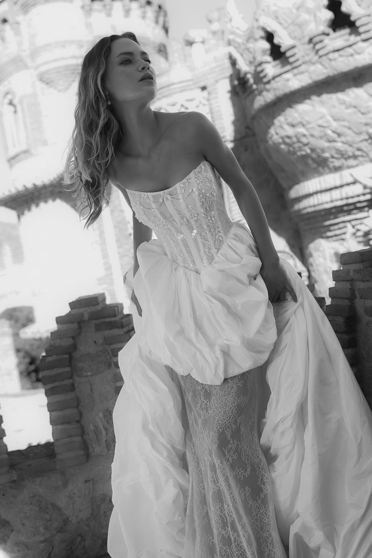 SOL – Dramatic Ball Gown Wedding Dress SOL, Corset Bodice with Detachable Skirt