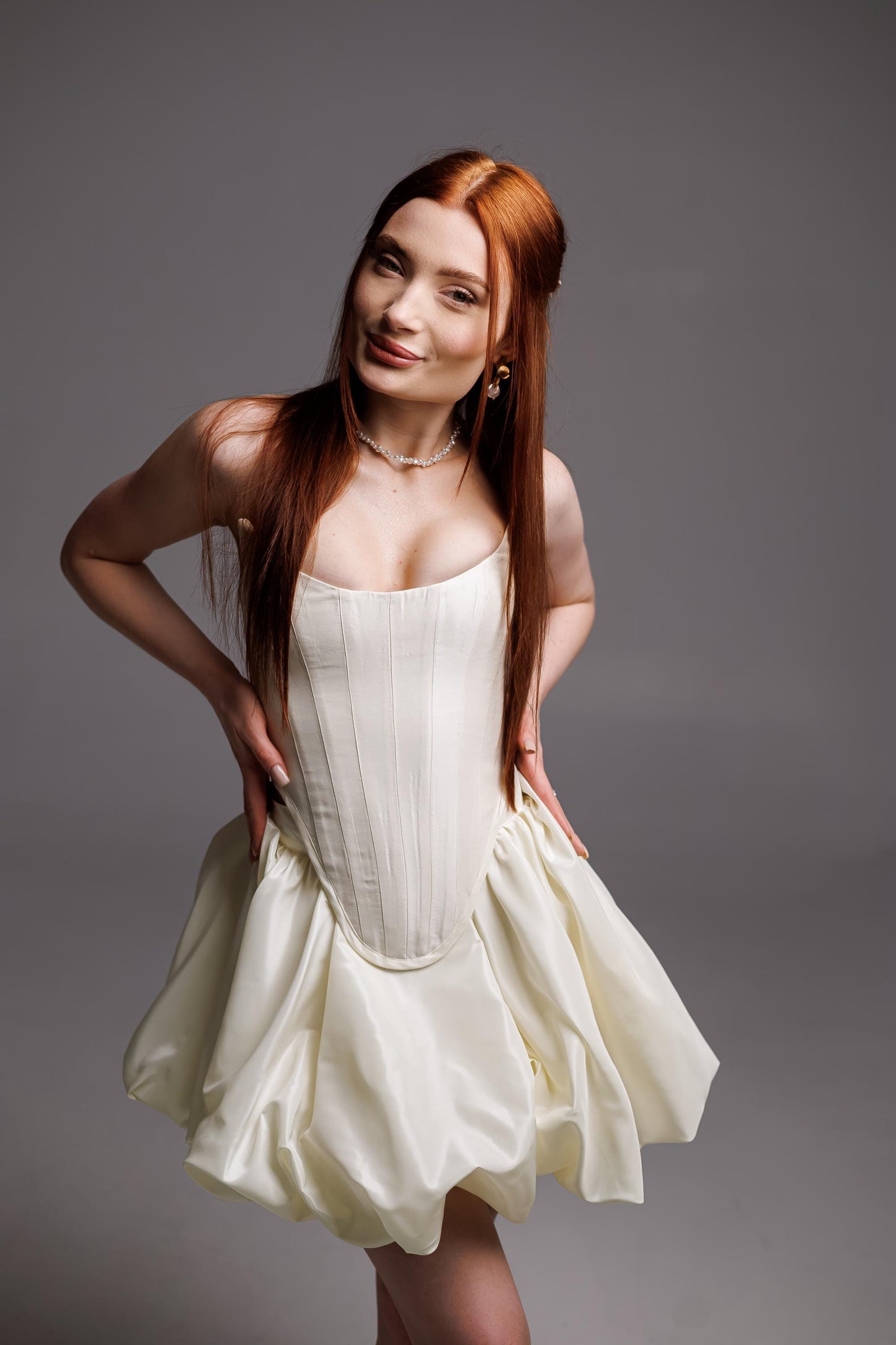 OMBRONE – Ivory Duchess Satin Wedding Corset | Bridal Separate for Modern Bride