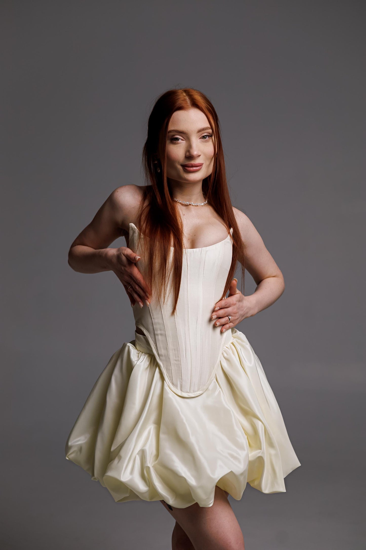 OMBRONE – Ivory Duchess Satin Wedding Corset | Bridal Separate for Modern Bride