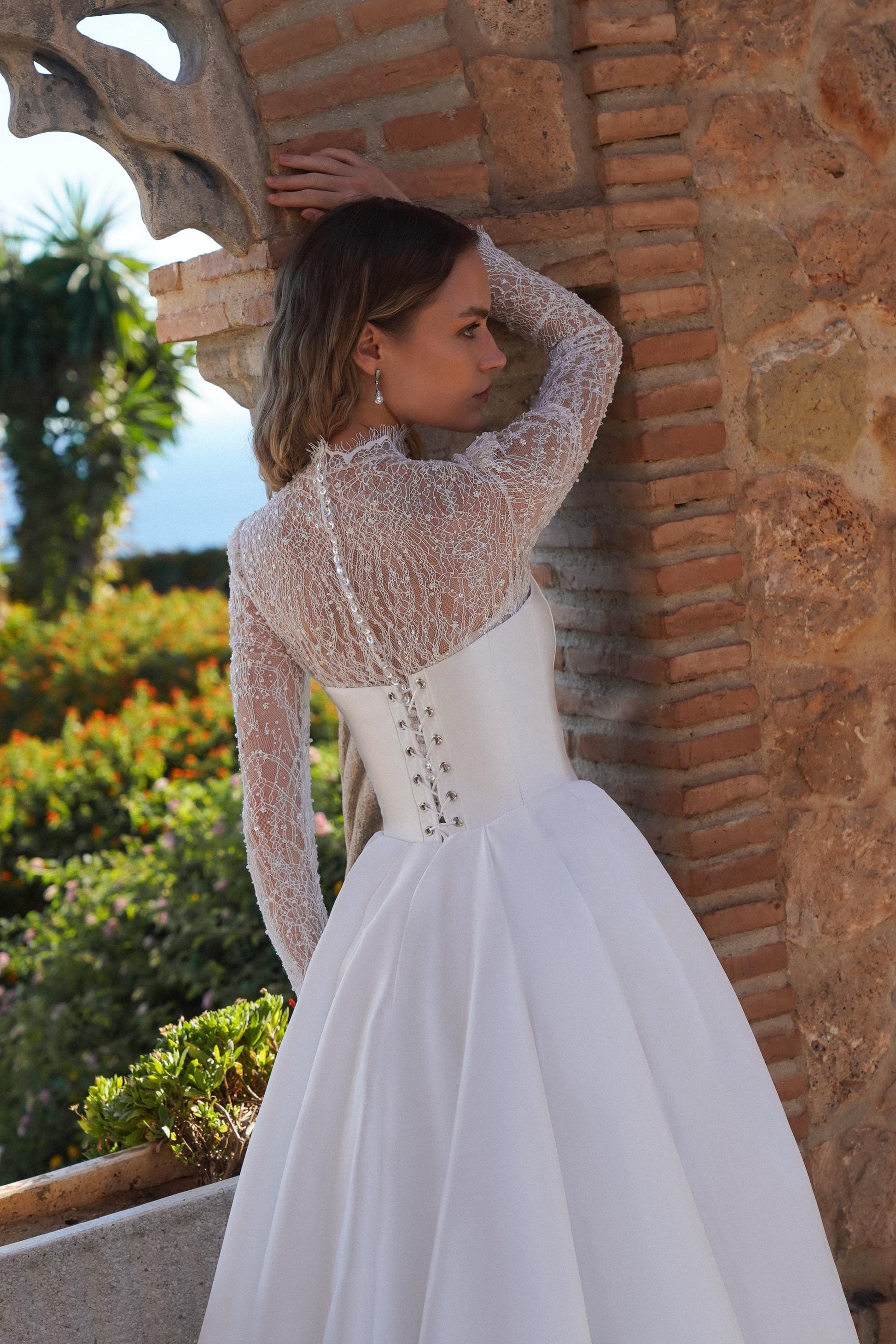 wedding dress with satin skirt Lauren Elaine "Solitaire" Silky Satin Bridal Skirt with Train