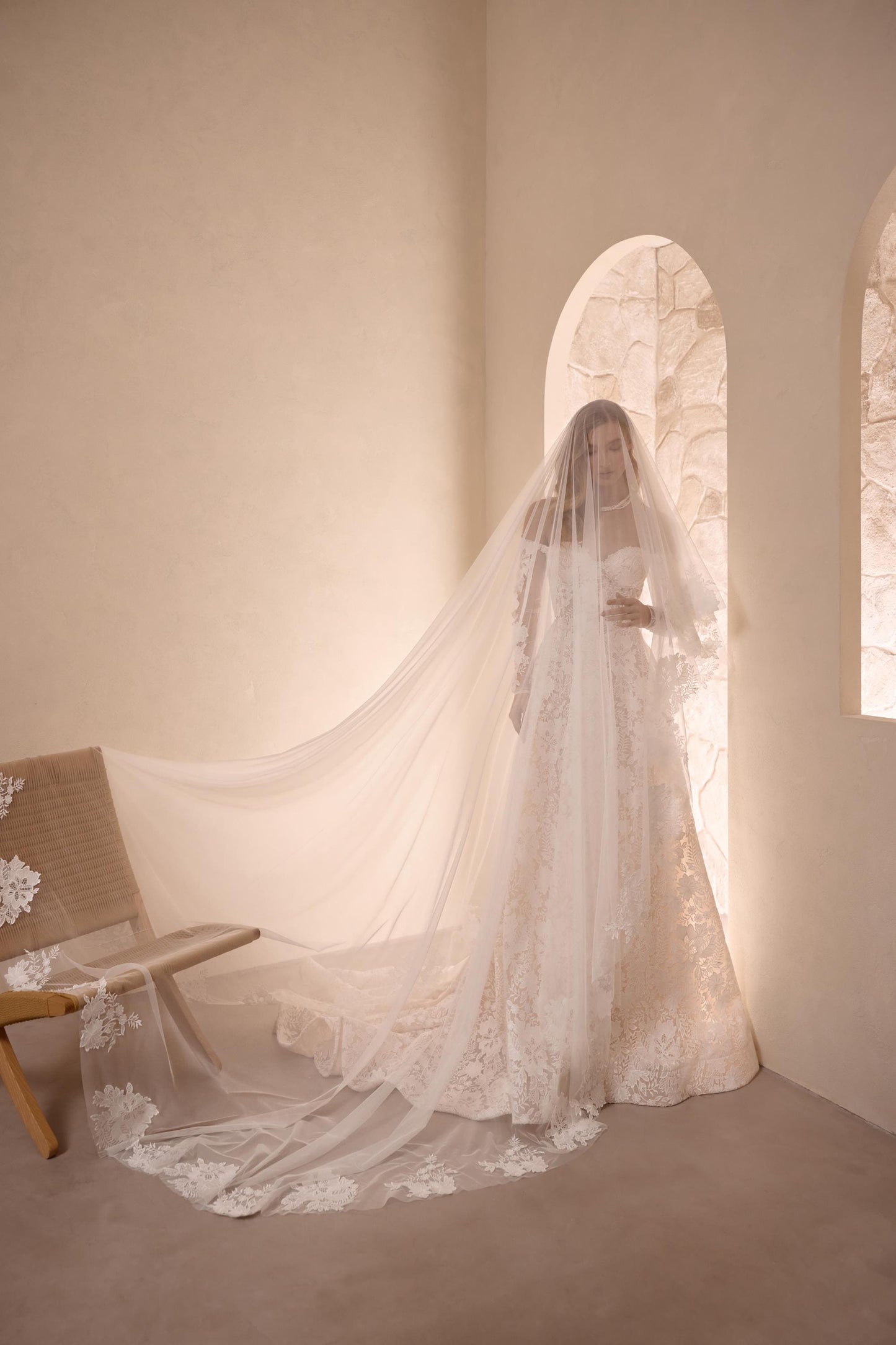 Off-Shoulder Floral Lace Wedding Dress with Long Sleeves and Elegant Sweetheart Neckline Perfect Boho Bridal Gown with a Luxurious Train