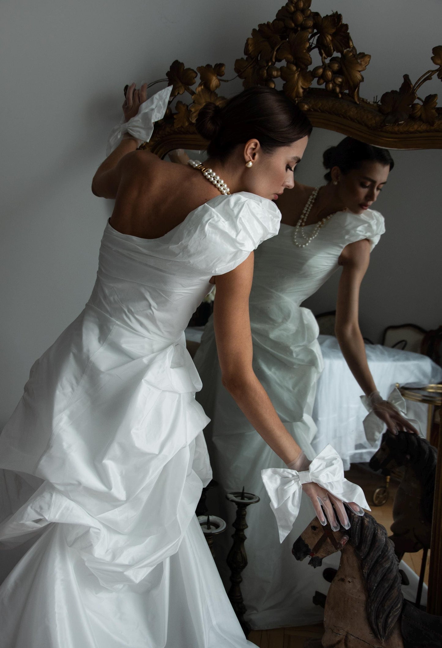 KIRA One Shoulder Asymmetrical taffeta Bridal Gown