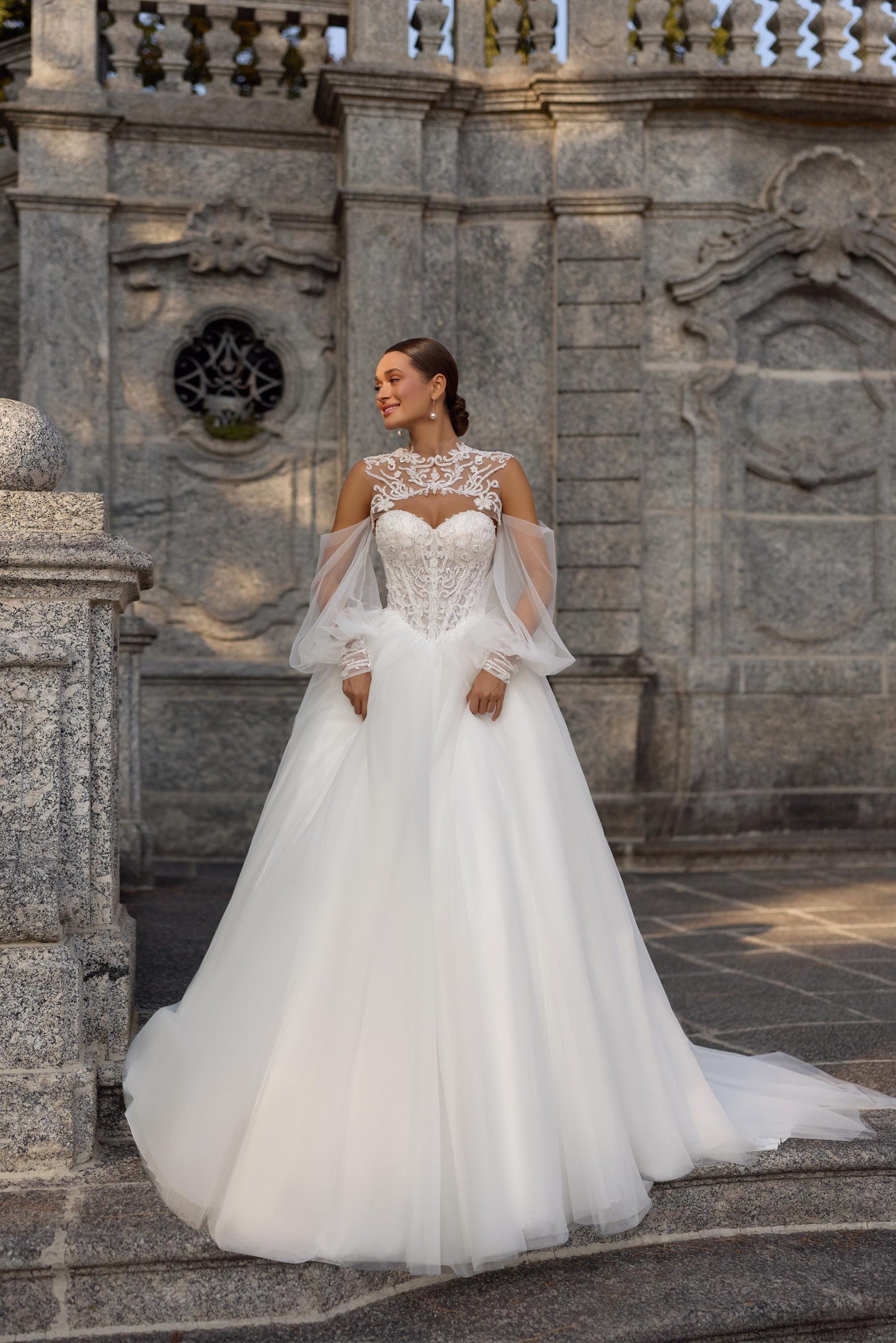 Wedding Dress Ball Gown Lace Corset Bridal Gown Off Shoulder Tulle Skirt Luxury Romantic Wedding Dress